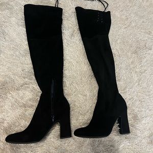 Black Suede Over Knee Boot Size 8
